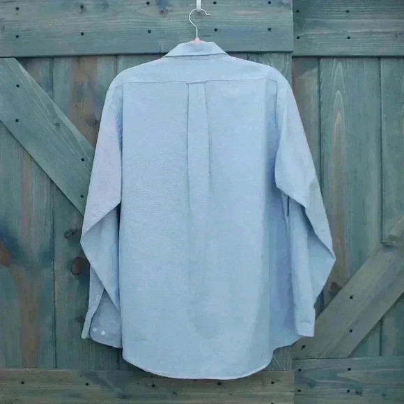 Bill Blass Mens Light Blue Button-down Shirt Size 16 1/2 Large Blended Oxford - Picture 5 of 6